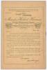 Australia tour to England 1909. &lsquo;Cricket Sketches&rsquo;. R. Scott, Manchester 1909. 16pp booklet. Original paper wrappers with portrait of Warren Bardsley to front cover, biographies and photographs of the touring party, tour fixtures, humorous articles. Padwi - 2