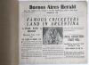 Sir T.E.W. Brinckman&rsquo;s tour to South America 1937/38. Rare and unusual large presentation folder with title to front &lsquo;Argentine Cricket Tour 1938&rsquo;, produced &lsquo;With the compliments of the Buenos Aires Herald&rsquo;. Comprises eighteen pages of reproductions of ne - 2
