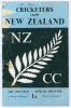 &lsquo;Cricketers from New Zealand&rsquo; 1958. Official tour souvenir programme for the tour by Playfair edited by Gordon Ross. Signed in ink to pen pictures by fifteen members of the touring party including Reid (Captain), Cave, Alabaster, Blair, D&rsquo;Arcy, Harford, H