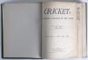 &lsquo;Cricket: A Weekly Record of the Game&rsquo;. Volume III nos. 50-79 (31st January to 25th December 1884). Illustrated. Bound in later full green leather, gilt title to spine, red speckled page edges, complete with title and contents pages to front, lacking orig - 3