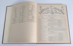 &lsquo;The American Cricketer, a Journal Devoted to the Noble Game of Cricket&rsquo; 1880/81. Vol. IV nos. 100-150, 1st July 1880- 1st December 1881. Published by the Associated Cricket Clubs of Philadelphia 1881. Complete run of the magazine, with title page and ind