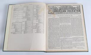 &lsquo;The American Cricketer, a Journal Devoted to the Noble Game of Cricket&rsquo; 1883. Vol. VI nos. 182-213, 25th January- 27th December 1883. Published by the Associated Cricket Clubs of Philadelphia 1883. Complete run of the magazine, with title page and index 
