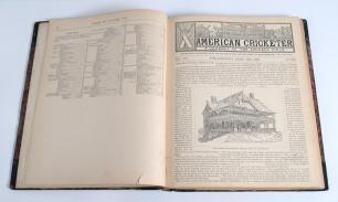 &lsquo;The American Cricketer, a Journal Devoted to the Noble Game of Cricket&rsquo; 1885. Vol. VIII nos. 247-269 [incorrectly numbered 268], 30th April- 24th December 1884. Published by the Associated Cricket Clubs of Philadelphia 1885. Complete run of the magazine,