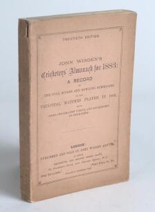 Wisden Cricketers&rsquo; Almanack 1883. 20th edition. Original paper wrappers. Minor wear to the head of the spine paper, very good wrappers and in very good condition throughout the book