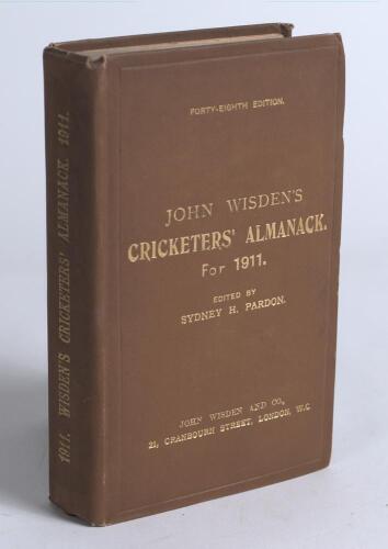 Wisden Cricketers&rsquo; Almanack 1911. 48th edition. Original hardback. Good/very good condition