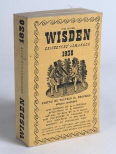 Wisden Cricketers&rsquo; Almanack 1938. 75th edition. Original cloth covers. Very minor weather otherwise in very good condition