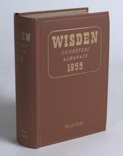 Wisden Cricketers&rsquo; Almanack 1955. Original hardback. Some very minor foxing to page block edge otherwise in good/very good condition
