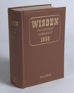 Wisden Cricketers&rsquo; Almanack 1958. Original hardback. Some very minor foxing to page block edge otherwise in good/very good condition