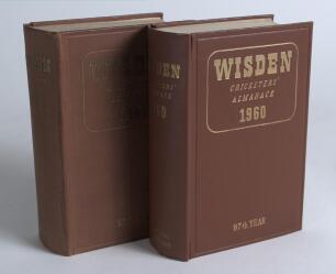 Wisden Cricketers&rsquo; Almanack 1960 and 1961. Original hardback editions. The 1960 edition in good/very good condition, the 1961 with dulled gilt titles to front board and spine, minor wear to internal hinges otherwise in good condition