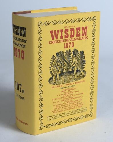 Wisden Cricketers&rsquo; Almanack 1970. Original hardback with dustwrapper. Very good condition