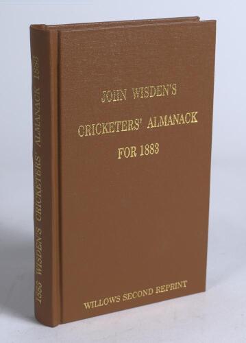 Wisden Cricketers&rsquo; Almanack 1883. Willows &lsquo;second&rsquo; softback reprint (2004) in light brown hardback covers with gilt lettering. Limited edition 97/250. Good/very good condition