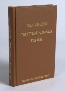 Wisden Cricketers&rsquo; Almanack 1883. Willows &lsquo;second&rsquo; softback reprint (2004) in light brown hardback covers with gilt lettering. Limited edition 97/250. Good/very good condition