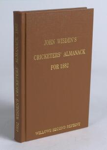 Wisden Cricketers&rsquo; Almanack 1882. Willows &lsquo;second&rsquo; softback reprint (2004) in light brown hardback covers with gilt lettering. Limited edition 31/250. Good/very good condition