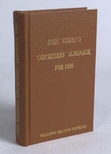 Wisden Cricketers&rsquo; Almanack 1889. Willows &lsquo;second&rsquo; softback reprint (2005) in light brown hardback covers with gilt lettering. Limited edition 102/250.Very good condition