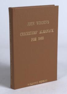 Wisden Cricketers&rsquo; Almanack 1885. Willows softback reprint (1983) in light brown hardback covers with gilt lettering. Un-numbered limited edition. Good/very good condition