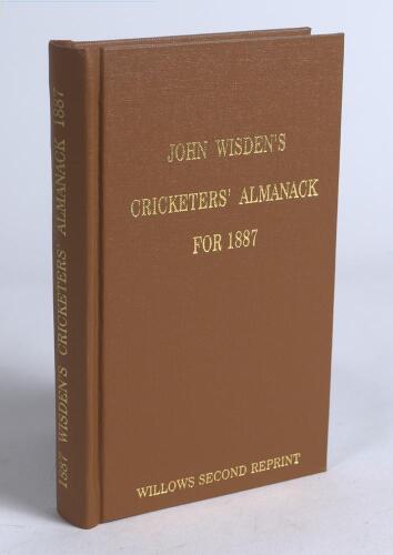 Wisden Cricketers&rsquo; Almanack 1887. Willows &lsquo;second&rsquo; softback reprint (2004) in light brown hardback covers with gilt lettering. Limited edition 132/250. Good/very good condition