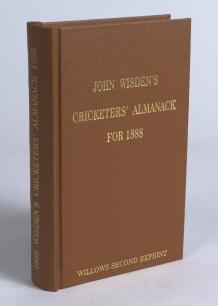 Wisden Cricketers&rsquo; Almanack 1888. Willows &lsquo;second&rsquo; softback reprint (2005) in light brown hardback covers with gilt lettering. Limited edition 31/250. Good/very good condition