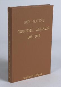 Wisden Cricketers&rsquo; Almanack 1879. Willows softback reprint (1991) in light brown hardback covers with gilt lettering. Limited edition 391/1000. Good/very good condition