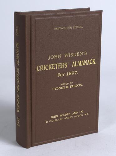 Wisden Cricketers&rsquo; Almanack 1897. Willows hardback &lsquo;second&rsquo; reprint (2011) in dark brown boards with gilt lettering. Limited edition 100/250. Very good condition
