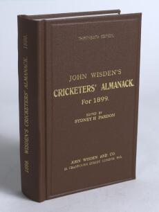 Wisden Cricketers&rsquo; Almanack 1899. Willows hardback &lsquo;second&rsquo; reprint (2011) in dark brown boards with gilt lettering. Limited edition 100/250. Very good condition
