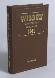 Wisden Cricketers&rsquo; Almanack 1941. Willows hardback reprint (1999) in dark brown boards with gilt lettering. Limited edition 355/500. Very good condition