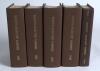 Wisden Cricketers&rsquo; Almanack 1946, 1949, 1952, 1953 and 1954. All five books bound in dark brown boards, with original covers, gilt titles to spine,The 1946 edition in good condition but has a Birthday greeting laid down to the inside front board on a labe
