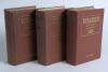 Wisden Cricketers&rsquo; Almanack 1950 to 1952. Original hardback editions. The 1950 edition in very good condition with bright gilt titles, the 1951 with dulling to gilt titles and breaking to front and rear internal hinges and the 1952 edition with dulling to