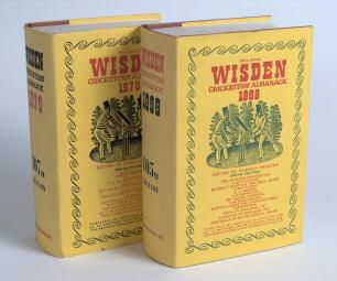 Wisden Cricketers&rsquo; Almanack 1968 and 1970. Original hardback editions with original dustwrappers. Odd very minor faults to the dustwrapper of the 1970 edition otherwise in good/very good condition. &lsquo;Kent County Cricket Club&rsquo; handstamp to title page of eac