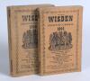 Wisden Cricketers&rsquo; Almanack 1944. 81st edition. Original limp cloth covers. Only 5600 paper copies printed in this war year. Name of ownership hand written in pencil to top of front cover and to top of the first advertising page, minor breaking to front 