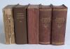 Wisden Cricketers&rsquo; Almanacks 1921, 1922 (2), 1928 and 1930. Four editions bound in boards, the latter two in half leather, all lacking original wrappers. The 1921 in original wrappers, heavy wear and loss to spine, old tape mark to edge of the wrapper/spi