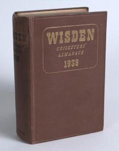 Wisden Cricketers&rsquo; Almanack 1939. 76th edition. Original hardback. Dulled gilt titles to spine paper, some breaking to the front internal hinge otherwise in good condition
