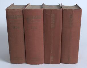 Wisden Cricketers&rsquo; Almanack 1947 to 1949 and 1954. Original hardback editions. The 1947 and 1948 editions with browning to pages, the 1947 with dulling to gilt titles, the 1948 edition with a crease to the spine paper, the 1949 edition with some slight br