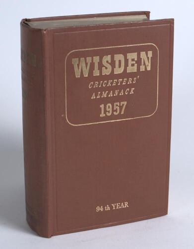 Wisden Cricketers&rsquo; Almanack 1957. Original hardback. Very good condition