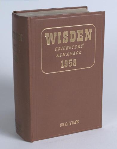 Wisden Cricketers&rsquo; Almanack 1958. Original hardback. Very good condition