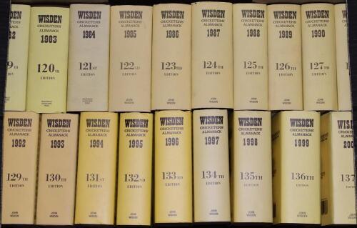 Wisden Cricketers&rsquo; Almanack 1972 to 1974 and 1976 to 2000. Original hardback editions with dustwrapper. Generally good/very good condition throughout. Sold with &lsquo;The Little Wonder. The Remarkable History of Wisden&rsquo;. Robert Winder, London 2013, &lsquo;An Index t