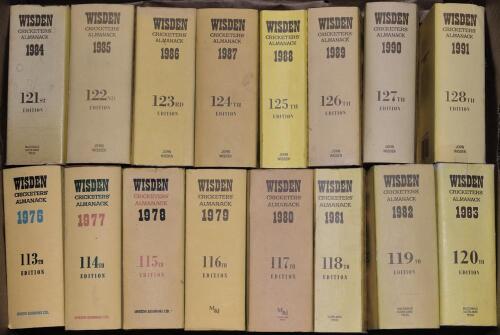 Wisden Cricketers&rsquo; Almanack 1976 to 2022. Original hardback editions with dustwrappers where applicable with the exception of the 1981, 1988, 1997 and 2001 editions which are cloth covered editions. Also includes a additional softback edition of 2002 as w