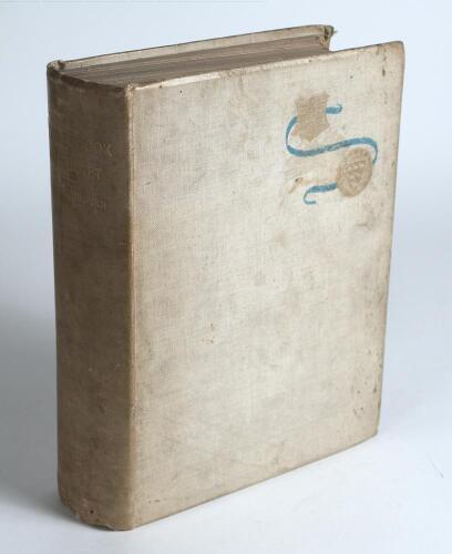 &lsquo;The Jubilee Book of Cricket&rsquo;. K.S. Ranjitsinhji. Edinburgh 1897. Limited edition of 350 copies signed by Ranjitsinhji, this being number 80. Hand made paper, top edge gilt, other edges untrimmed. Original vellum board covers. Bookplate of the sports jour