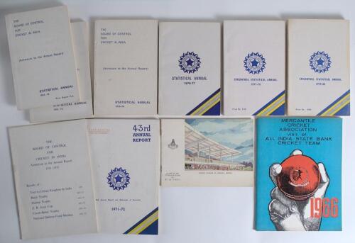 Indian cricket 1960s-1970s. A selection of Indian publications including a small brochure for the &lsquo;Laying of the Foundation Stone&rsquo; for the new Cricket Stadium at Chepauk, Madras, 8th February 1971, published by the Tamil Nadu Cricket Association. Official