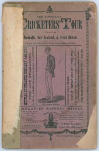 &lsquo;The Australian Cricketers&rsquo; Tour through Australia, New Zealand, and Great Britain&rsquo; containing a full racy account of the matches, dinners, excursions &c in which they have been engaged. by Argus (P.E. Reynolds) 1878. 8vo. Original printed pictorial purpl
