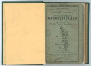 &lsquo;John Lawrence&rsquo;s Handbook of Cricket in Ireland&rsquo; 1868-1869. Fourth Number (issue). Compiled and edited by J.T.H. [Hurford]. Lawrence, Dublin. Bound in modern green boards, gilt title label &lsquo;1868&rsquo; to spine, original decorative wrappers retained. Padwick 33