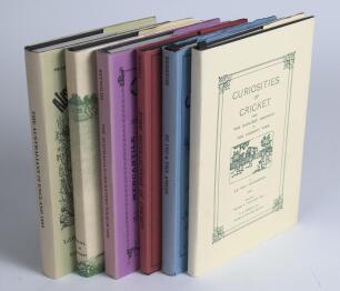 J.W. McKenzie facsimile reprints. Six limited edition hardback titles with good dustwrappers, each with the bookplate of the sports journalist and author, Gordon Ross. Titles are &lsquo;Curiosities of Cricket&rsquo; by An Old Cricketer&rsquo; facsimilie reprint published b