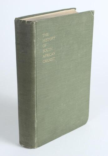 &lsquo;The History of South African Cricket. Including the full scores of all important matches since 1876&rsquo;. Maurice W. Luckin. Johannesburg 1915. Original green cloth. Gilt title to front and spine. Padwick 3600. Slight breaking to front internal hinge, bumpin