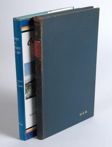 &lsquo;Century at Newlands 1894-1964. A History of the Western Province Cricket Club&rsquo;. Compiled by S.E.L. West, edited by W.J. Luker. Newlands 1965. Limited De Luxe Edition no. 76. Bound in full blue leather, raised bands and title label to spine, gilt initials