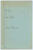 &lsquo;The Story of a Cricket Playbill&rsquo;. Irving Rosenwater 1968. Printed for private circulation in 1968. Limited edition number 21 of only twenty five numbered copies produced, signed by the author. Rare. Minor age toning to wrappers, otherwise in good conditi