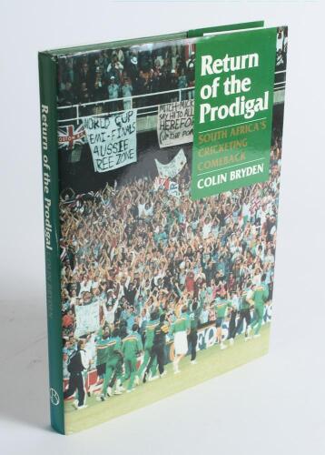 &lsquo;Return of the Prodigal. South Africa&rsquo;s Cricketing Comeback&rsquo;. Colin Bryden. Johannesburg 1992. Hardback with good dustwrapper. Nineteen signatures to the early pages of members of the South African team and officials. Players&rsquo; signatures are Cronje, G. Ki