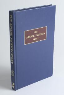 &lsquo;The Archie Jackson Story. A Biography&rsquo;. David Frith. Ashurst 1974. Blue leather with gilt titles to front and spine. Limited edition of 1000 copies, this being number 760, signed by the author. Minor bumping to one corner, otherwise in very good conditio