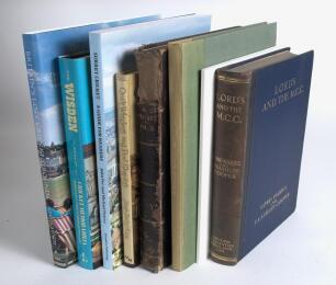 Limited edition and large format cricket books. Eight titles from the collection of the sports journalist and author, Gordon Ross, earlier titles with his bookplate to the inside. &lsquo;Lord&rsquo;s and the M.C.C.&rsquo;, Lord Harris and F.S. Ashley-Cooper, London 1914, b