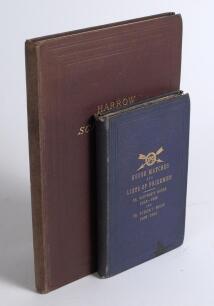Harrow School. Two hardback titles. &lsquo;House Matches and Lists of Prizemen of Rev. Dr. Vaughan&rsquo;s House, 1845-1859; and of Dr. Butler&rsquo;s.1860-1864&rsquo;. Printed by Crossley & Clarke, Harrow 1865. Original dark blue cloth, gilt title and emblem to front. Padwick 1