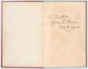 &lsquo;Scores of the Cricket Matches between Rugby & Marlborough from the commencement up to date&rsquo;. E.S. Andrew. London first edition 1904. 61pp. Original decorative maroon cloth covers. Presentation copy signed with dedication in ink to front endpaper to &lsquo;J. C - 2