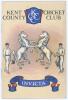 Kent C.C.C. &lsquo;The Tale of the Kent Eleven&rsquo; 1906. A rare small booklet comprising a printed four page poem bound in original decorative colour card wrappers comprising an illustration of two Kent cricketers with County &lsquo;Invicta&rsquo; emblem of two prancing horse